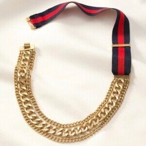 RETIRED Stella & Dot Tres Bien Nautical Ribbon Chain Necklace NWT